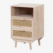 Vierkante Nachtkastje 40x40 Cm Met Opbergruimte Van Hout Ralik Bruin – Natuurlijk Hout - Sklum