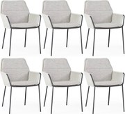 Punta dining tuinstoel naturel mixed weave camel sand SUNS set van 6