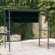 vidaXL Prieel met dak 220x110x200 cm antracietkleurig