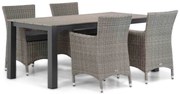 Tuinset 4 personen 180 cm Wicker Taupe Garden Collections Dublin/Valley