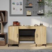 vidaXL Bureau 140x50x75 cm bewerkt hout sonoma eikenkleurig