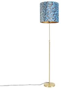 Vloerlamp goud/messing met velours kap vlinders 40/40 cm - Parte Klassiek / Antiek E27 cilinder / rond rond Binnenverlichting Lamp