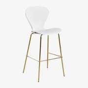 Taburete Alto Uit Wit & ↑76 Cm & Goud - Sklum