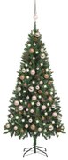 vidaXL Kunstkerstboom met LED's, kerstballen en dennenappels 180 cm