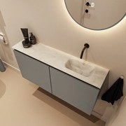 Mondiaz Ture DLux toiletmeubel 100cm smoke met wastafel ostra rechts zonder kraangat