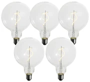 Set van 5 E27 dimbare LED lampen spiraal filament G125 4W 270 lm 2700K