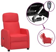 vidaXL Fauteuil verstelbaar elektrisch kunstleer rood