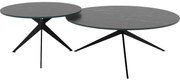 Goossens Excellent Salontafel Cipressen rond, keramiek zwart, modern design, 80 x 36 x 80 cm