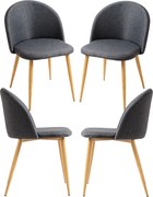 Set 4 Vint Stoffen Stoelen