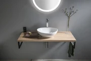 Aqualine Vega wastafelplank 144.5x45cm eiken