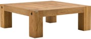 Goossens Salontafel Houston vierkant, hout eiken donker bruin, stijlvol landelijk, 110 x 40 x 110 cm