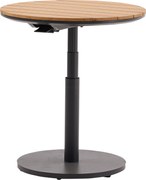 San Sebastian bijzettafel 59xH45-65 cm rond aluminium antraciet teak blad
