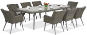 Exclusieve dining tuinset met grote tafel Córdoba voor 8 personen Garden Point grijs