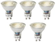 Set van 5 GU10 dimbare LED lamp 3W 200 lm 4000K