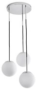 Tros hanglamp in metaal en opaline, Theide