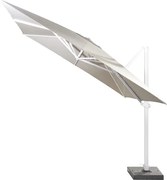 4 Seasons Outdoor Siesta taupe 300 x 300 cm wit frame SALE  Parasol    taupe weerbestendig