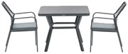 Garden Impressions Ross tuinset 3-delig zwart - Mina tuintafel 90x90 cm