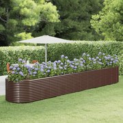 vidaXL Plantenbak 554x100x68 cm gepoedercoat staal bruin