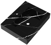 Brauer Coral wastafel marmerlook 60cm met kraangat nero marquina