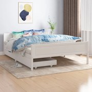 vidaXL Bedframe met 2 lades massief grenenhout wit 140x200 cm