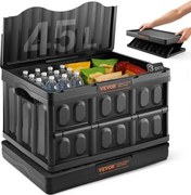 VEVOR Set van 3 45L Professionele Vouwdozen van PP Transportdoos met Deksel Vouwbare Opbergdoos met Handvat Stapelbare Dozen Opbergdoos Vouwdozen Stapelbare Dozen voor Opslag & Transport