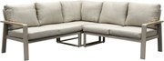 Lola hoek loungeset 3-delig aluminium latte zand
