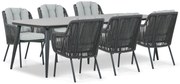 Tuinset 6 personen 240 cm Aluminium/rope Grijs Santika Furniture Santika