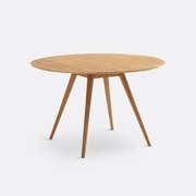 Eettafel, rond, eikenfineer, 4 tot 6 personen, QUILDA