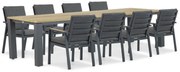 Tuinset 8 personen 300 cm Aluminium/teak Grijs Lifestyle Garden Furniture Marseille/Riviera
