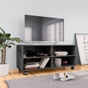 vidaXL Tv-meubel met wieltjes 90x35x35 cm bewerkt hout hoogglans grijs