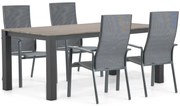 Tuinset 4 personen 180 cm Aluminium/textileen Grijs Hartman Sitges/Valley