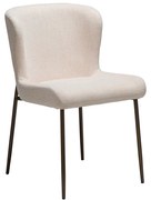 Dan-Form Glam Luxe Eetkamerstoel Boucle Creole Pink En Antique Brass