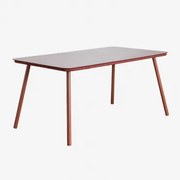 Rectangular Eettafel 160x90 Cm Van Glas En Aluminium Arhiza Rode Dakpan - Sklum