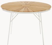 Ronde tuintafel Hard & Ellen met teakhouten tafelblad, in verschillende formaten