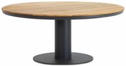 Dining Tuintafel rond 160 cm Ø laag Aluminium/teak Grijs Salerno