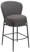 Dan-Form Orbit Boucle Barstoel Grijs Met Ronde Rugleuning