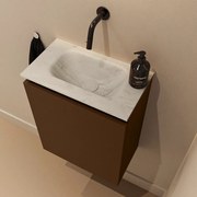 Mondiaz Ture DLux toiletmeubel 40cm rust met wastafel opalo midden zonder kraangat