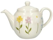 Theepot, steengoed, wilde bloemen, 1,3 liter