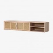 Tv-meubel 150x35 Cm Van Ralik Hout Voor Aan De Muur Bruin – Natuurlijk Hout - Sklum