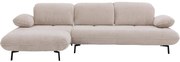 Goossens Excellent Bank Leandro wit, stof, 2,5-zits, modern design met chaise longue links