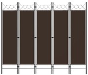 vidaXL Kamerscherm met 5 panelen 200x180 cm bruin