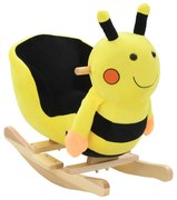 vidaXL Hobbeldier hommel met rugleuning 60x32x57 cm pluche geel