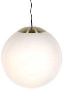 Eettafel / Eetkamer Smart Scandinavische hanglamp met dimmer goud met opaal glas 50cm incl. Wifi A60- Ball 50 E27 Scandinavisch bol / globe / rond Binnenverlichting Lamp