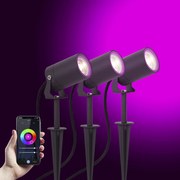 3x Stark Tuinspot Antraciet met Smart Color LED