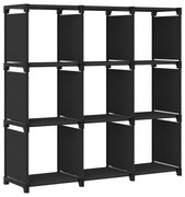 vidaXL Kast met 9 vakken 103x30x107,5 cm stof zwart