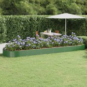 vidaXL Plantenbak 523x140x36 cm gepoedercoat staal groen