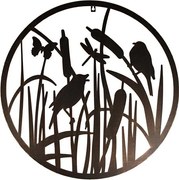 Esschert Design muurdecoratie vogels - Metaal - Diameter 60 cm - Tuindecoratie