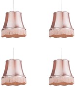 Set van 4 retro hanglampen roze 45 cm - Granny