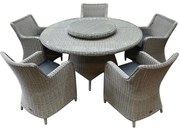 Bilbao Riccione dining tuinset 150 cm rond 7-delig grijs