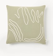 Handgeborduurde kussenhoes Jot van biologisch katoen